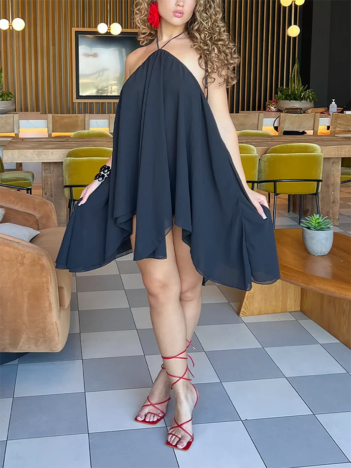 Halter Flowy Mini Dress