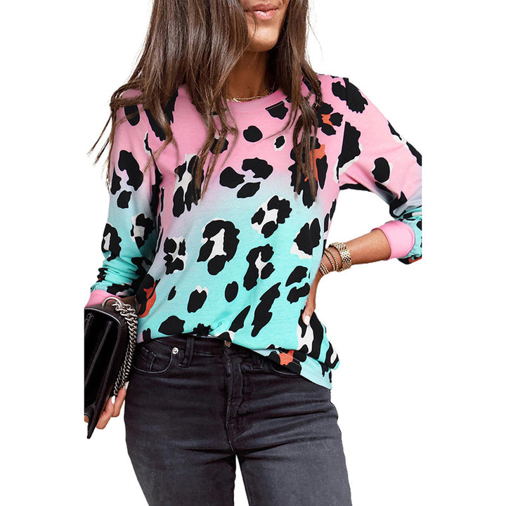 Printed Round Neck Loose Sweatshirt