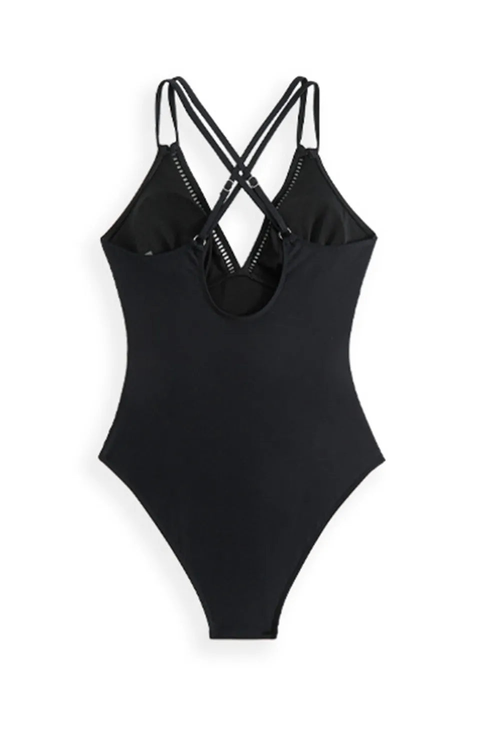 Solid Color Front Knot One-Piece Swimsuit