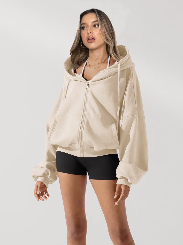 Long Sleeve Casual Solid Color Sweatshirt