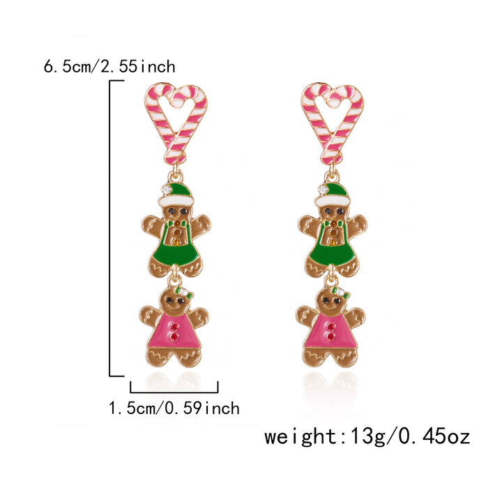 Christmas Tree Gingerbread Man Fashionable Cute Versatile Earrings