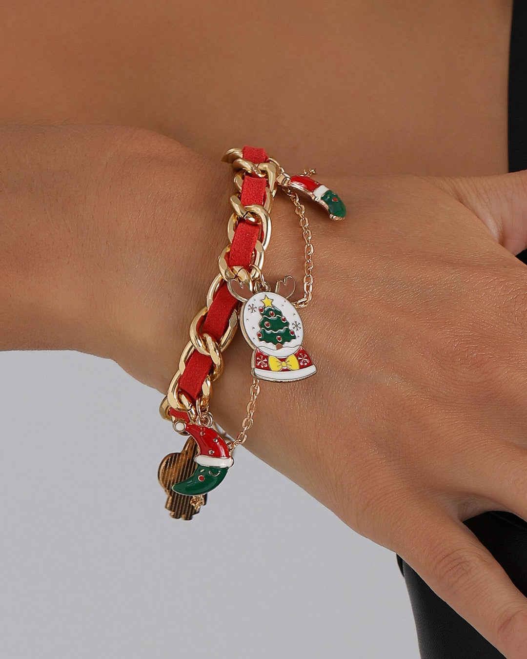 Christmas Ribbon Braided Fashion Party Necklace & Bracelet