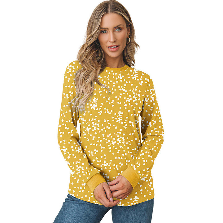 Printed Round Neck Loose Sweatshirt