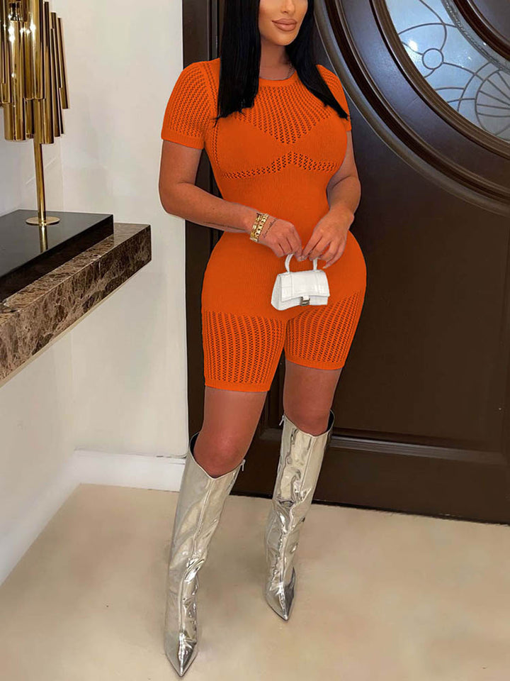 Knitted Romper Rose / M