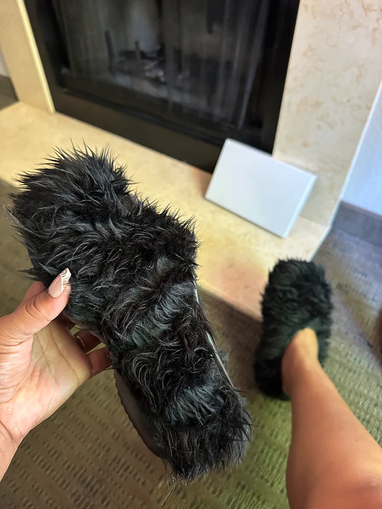 Soft Faux Fur Slides