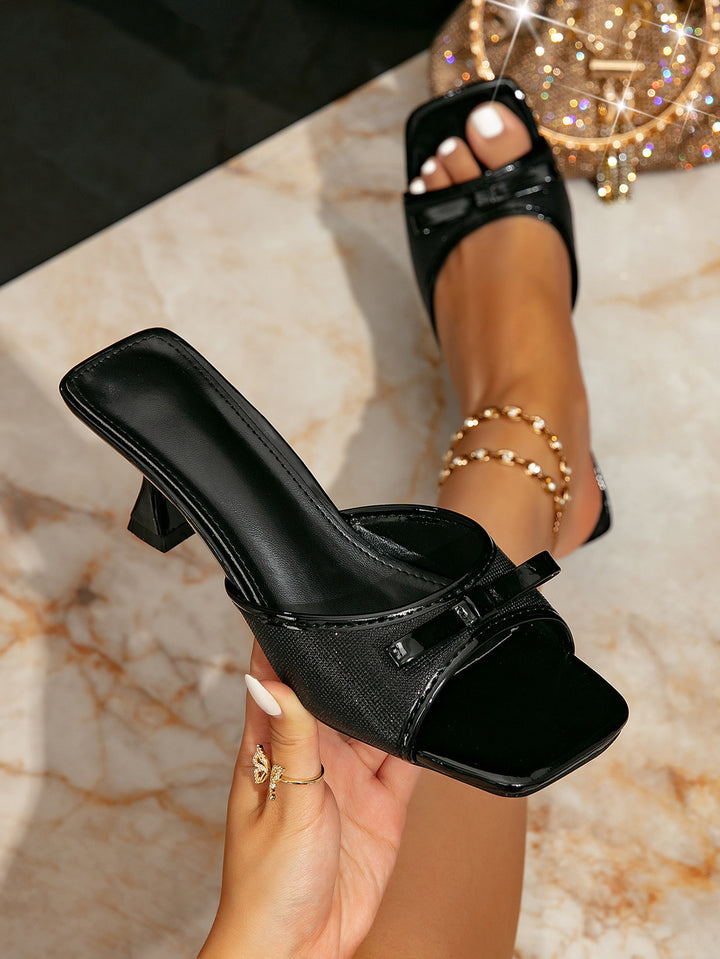 Square-Toe Stiletto-Heel Sandals