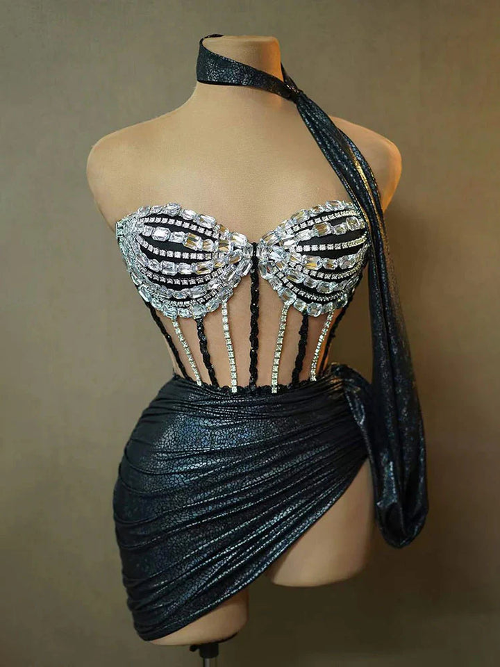 Goddess Corset And Draped Skirt Set