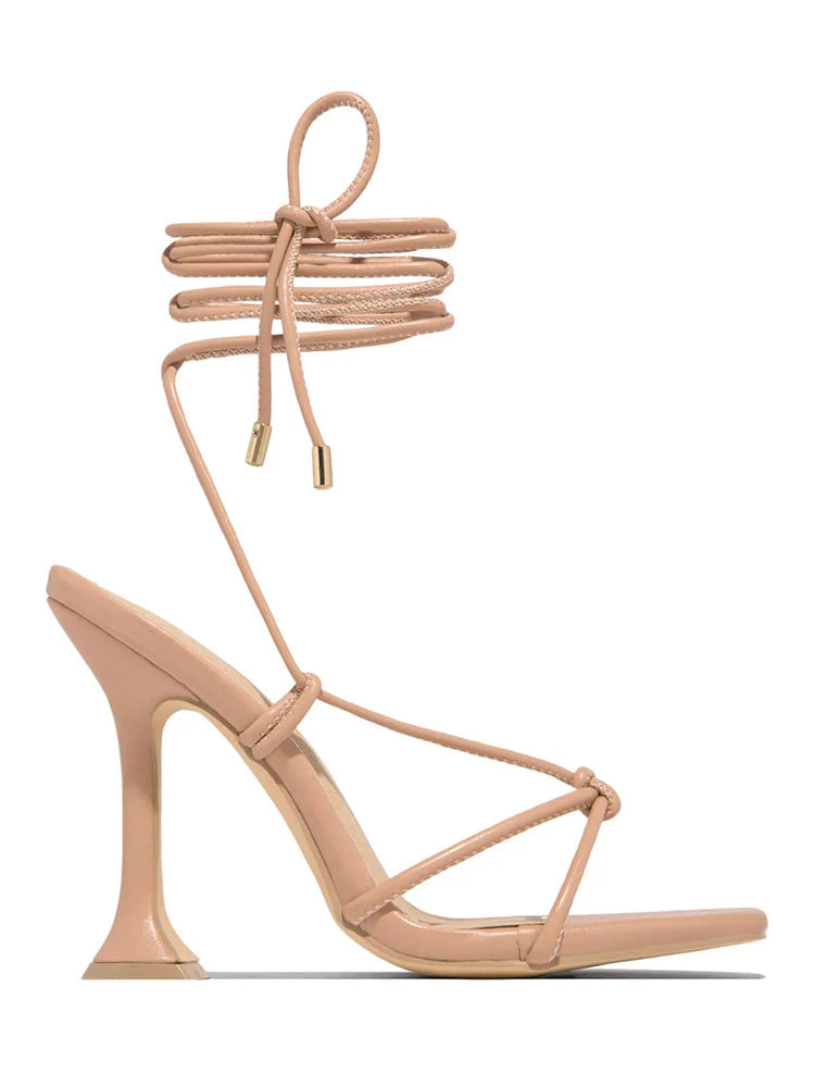 Knot Strap Lace-Up Sandals