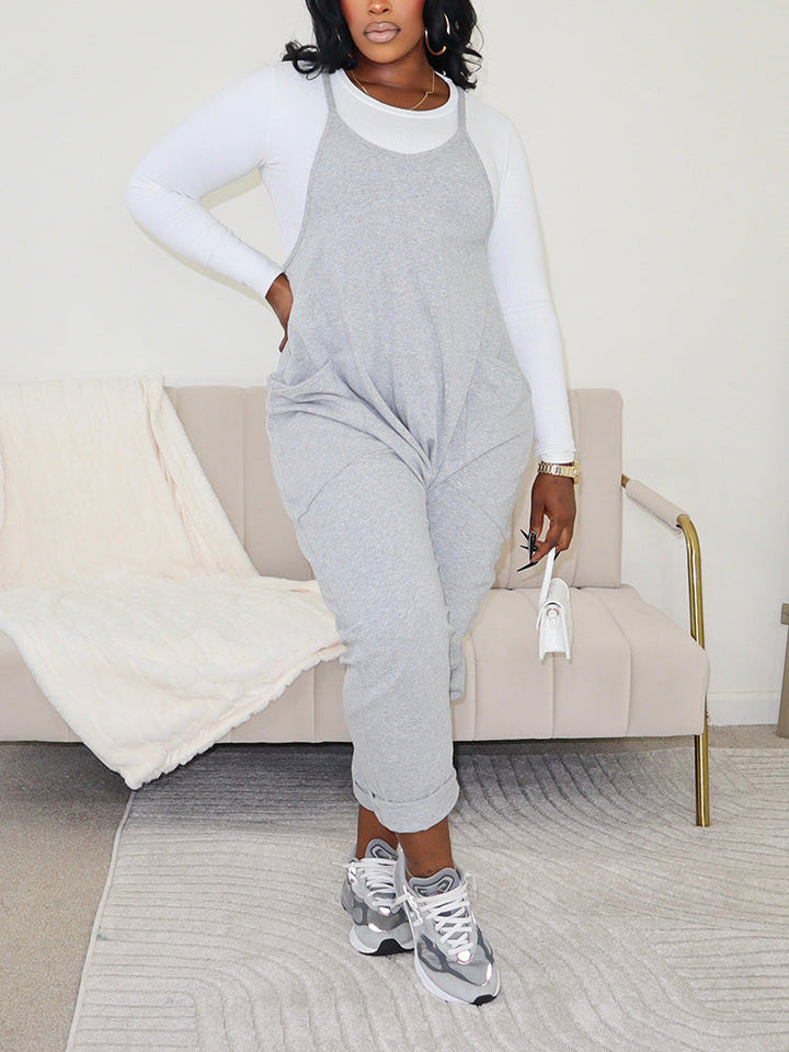 Casual Loose Comfy Overall Gray* / M