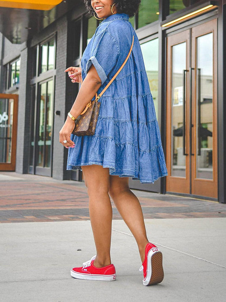 Denim Loose Fit Dress Blue / XL