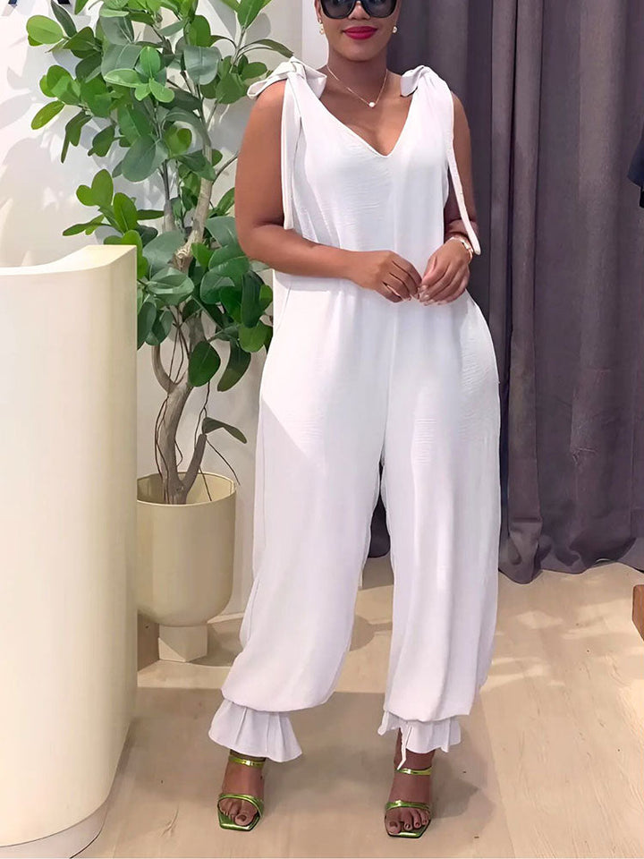 Breeze Tie-Shoulder Jumpsuit White / M