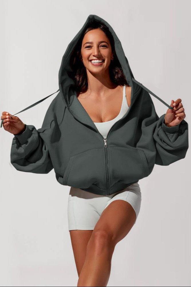 Long Sleeve Casual Solid Color Sweatshirt