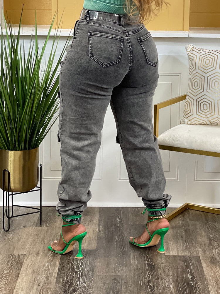 Cargo Denim Set Gray / 2XL