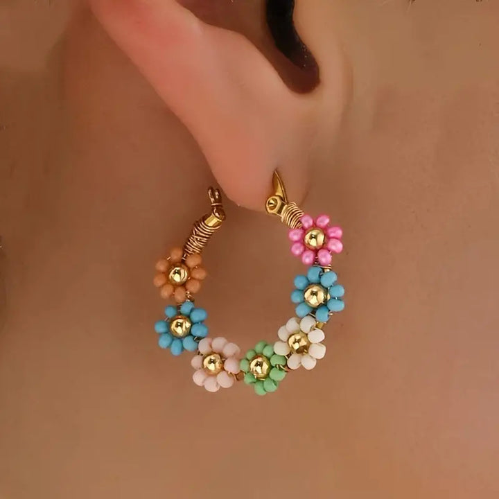 Colorful Flower Handmade Earrings