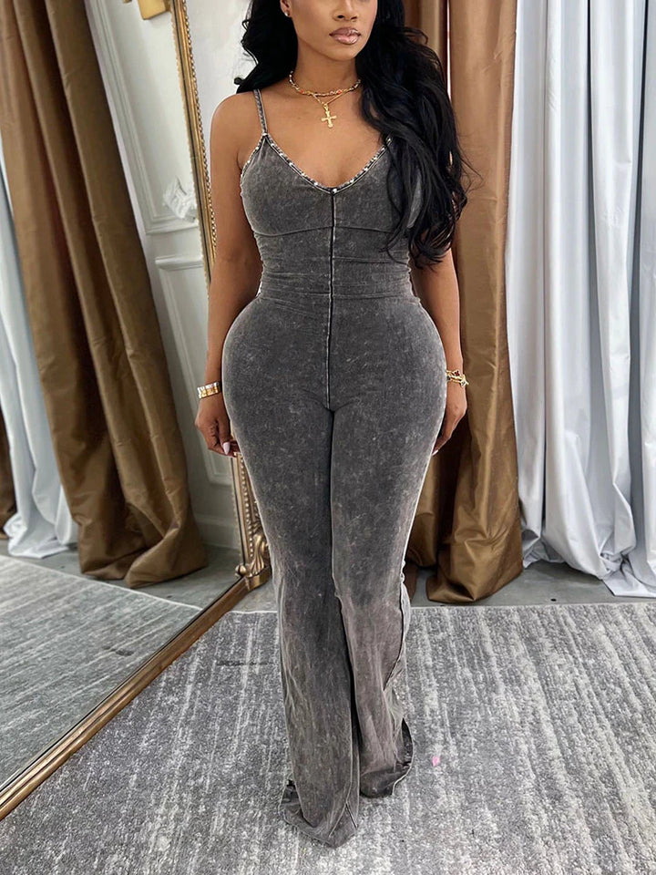 Washed Sleeveless Jumpsuit
