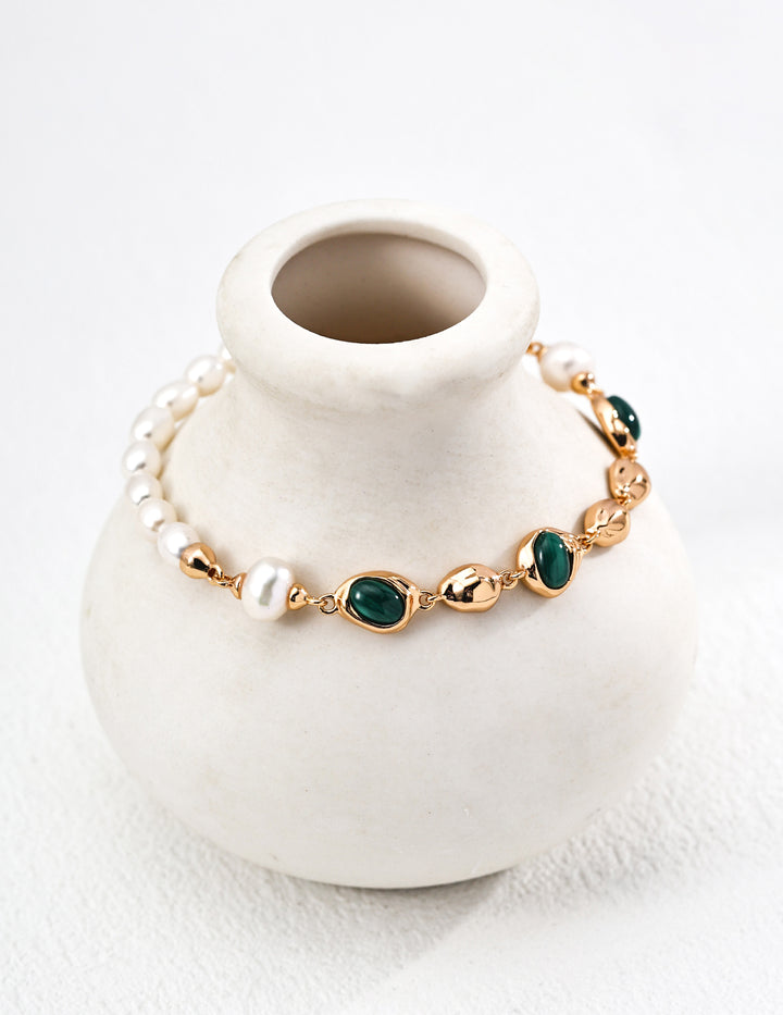 Fashion Natural Pearl Malachite Bracelet