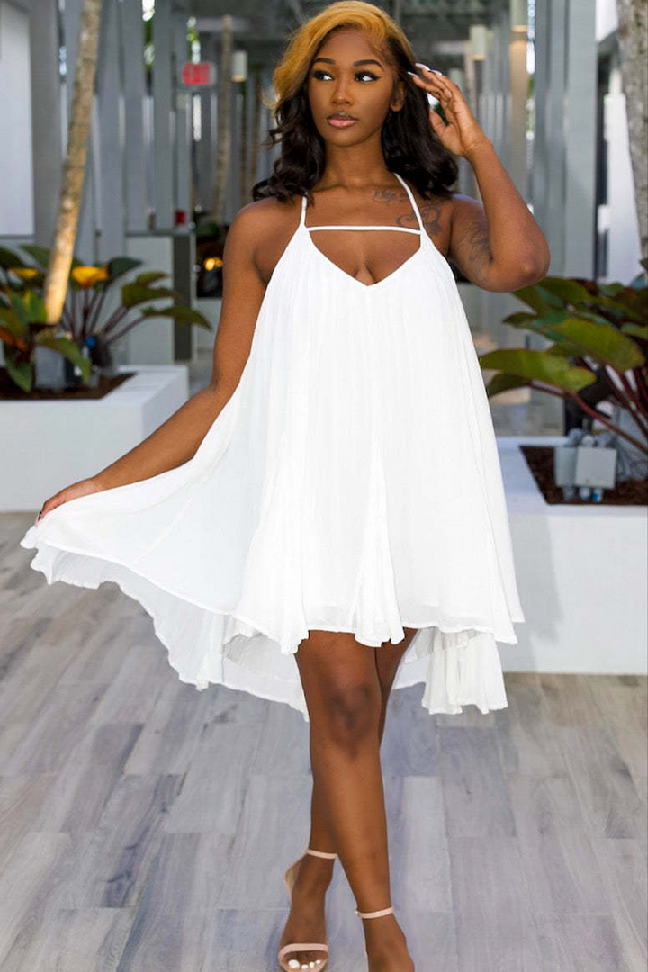 Casual Solid Color Backless Stretch Dresses