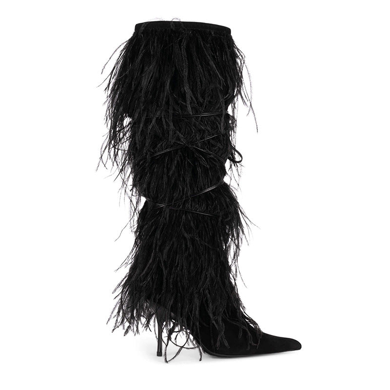 Fringed High Heeled Boots