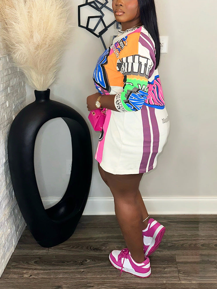 Oversized Long Sleeve Graphic Tee White / L