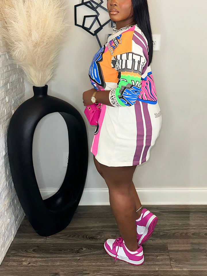 Oversized Long Sleeve Graphic Tee White / L