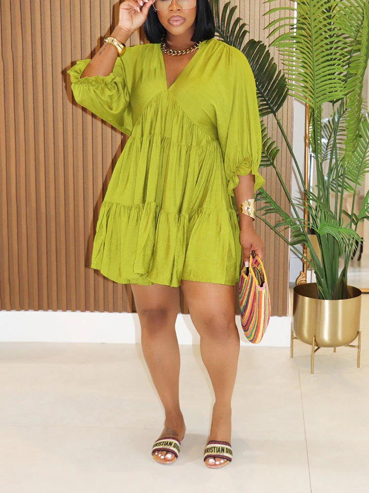 Tiered Ruffle Flowy Dress