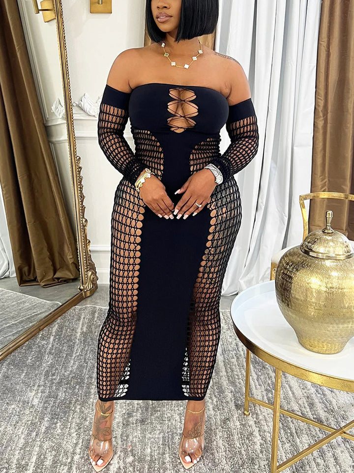 Fishnet Sheer Maxi Dress