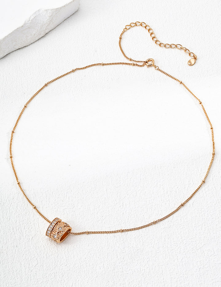 Vintage Star Zirconia Pendant Necklace