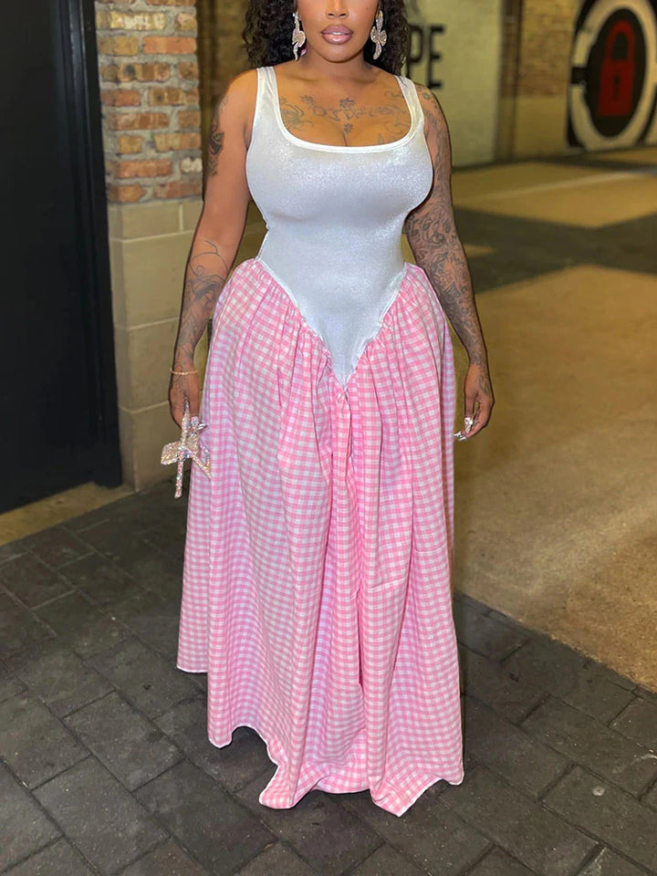 Gingham Patchwork Dress