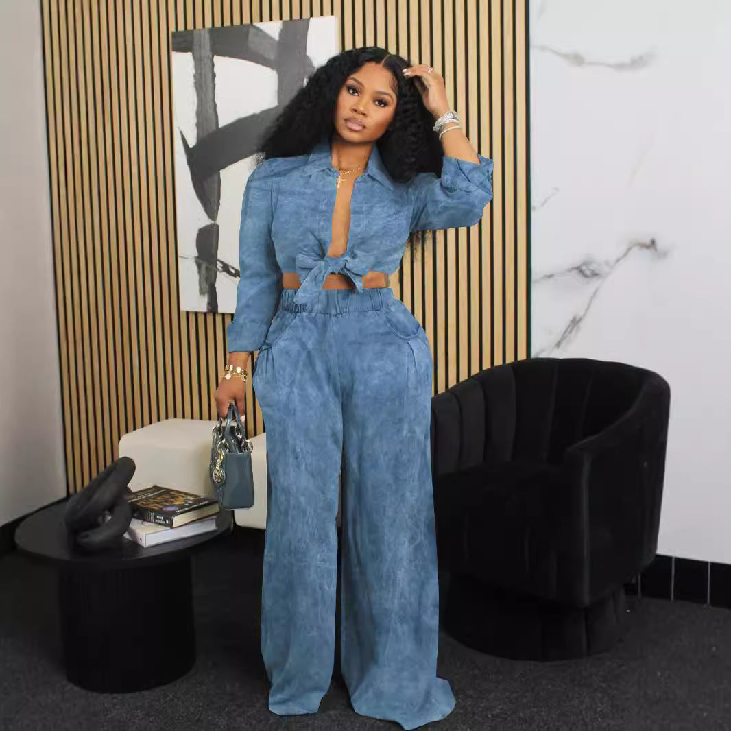 Loose-Fitting Casual Shirt And Trouser Set
