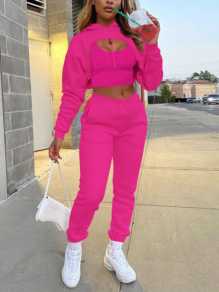 Solid Hooded 3PC Set Deep Gray / XL