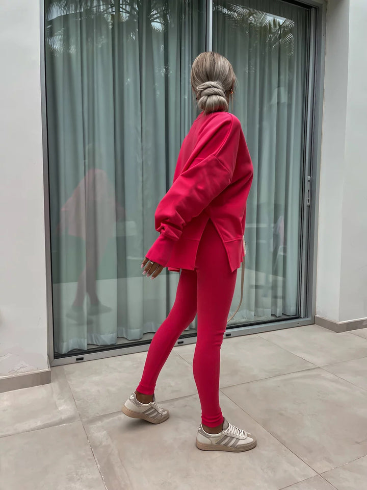 Casual Skinny Pants Loose Sweatshirt Set