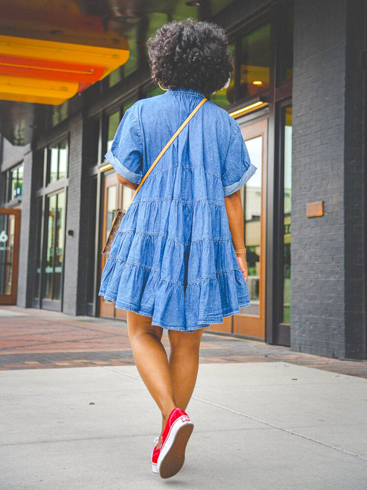 Denim Loose Fit Dress Blue / 2XL