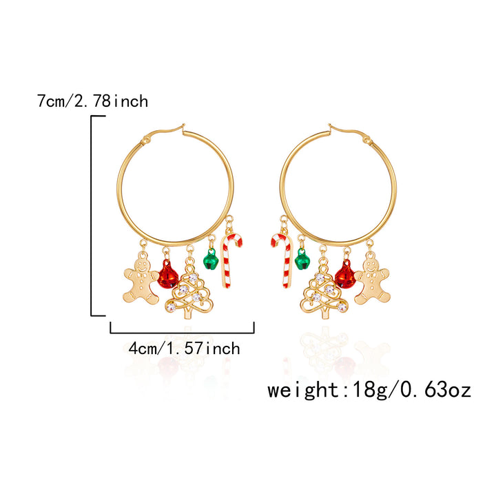 Christmas Tree Gingerbread Man Fashionable Cute Versatile Earrings