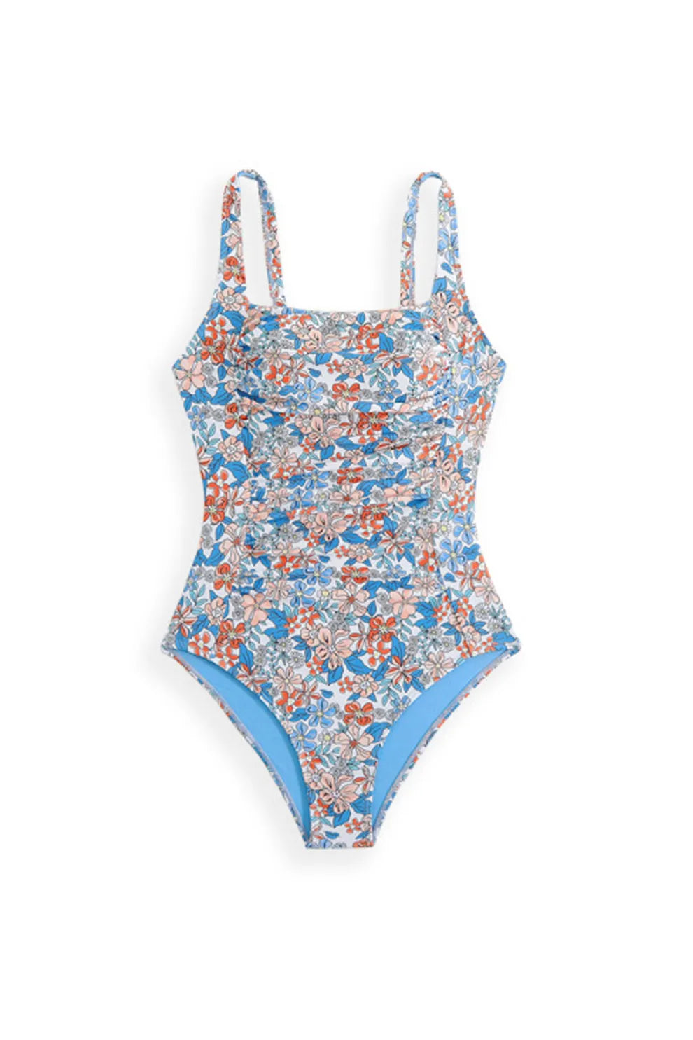 Floral One-Piece Swimsuit with Sarong