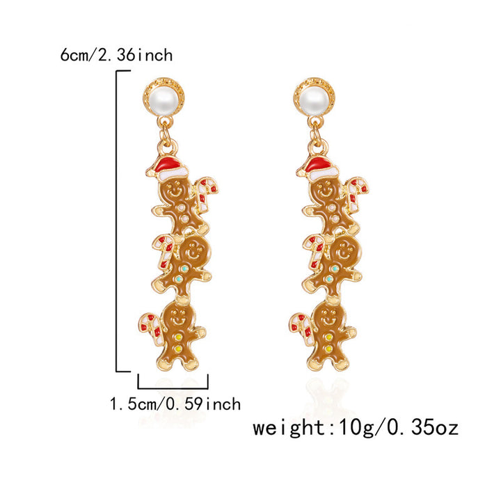 Christmas Tree Gingerbread Man Fashionable Cute Versatile Earrings