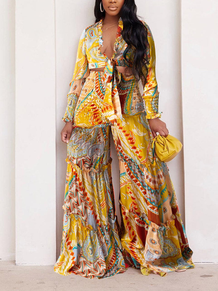 Floral Print Set Green / 2XL
