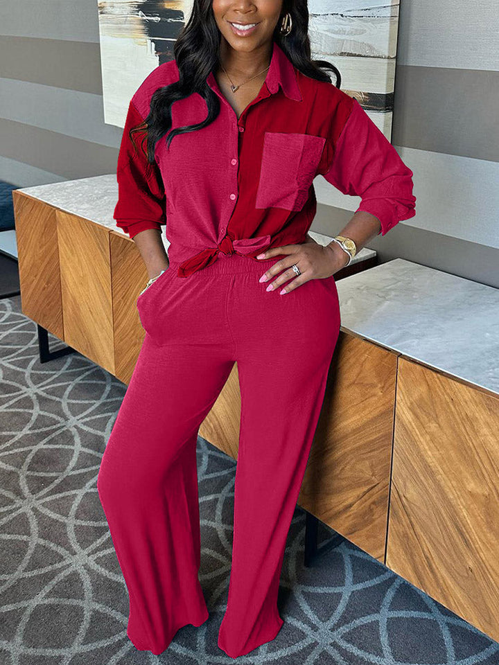 Casual Colorblock Set Rose / XL