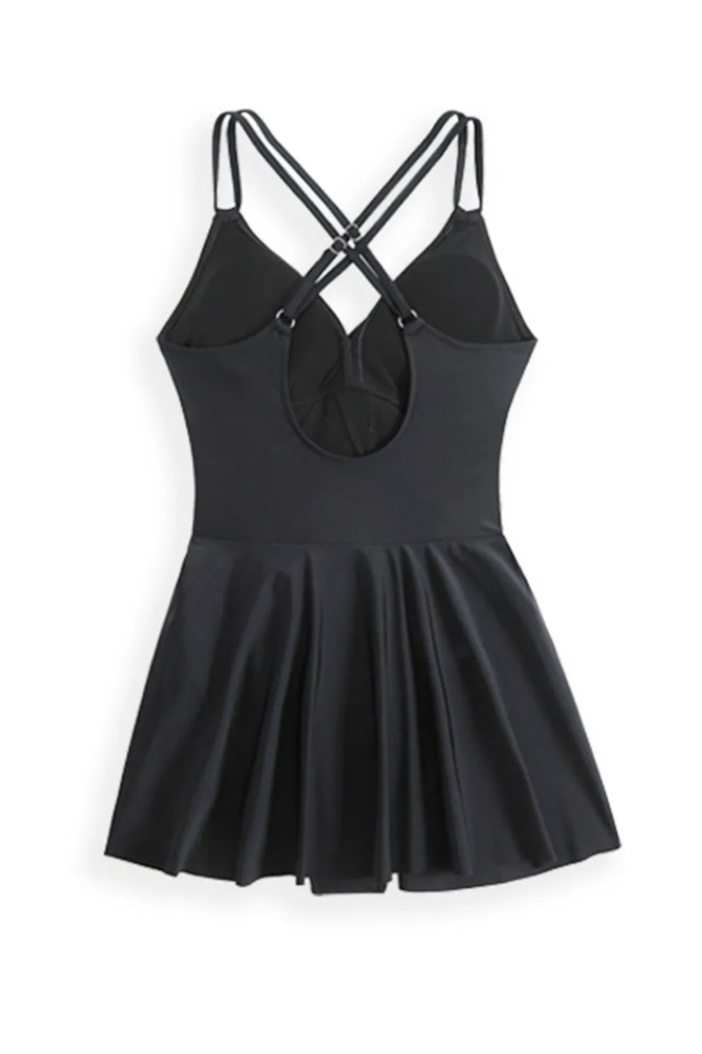 Twist Front Crossover Skirted One-Piece Swimsuit