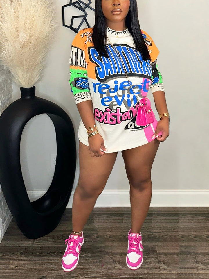 Oversized Long Sleeve Graphic Tee White / S