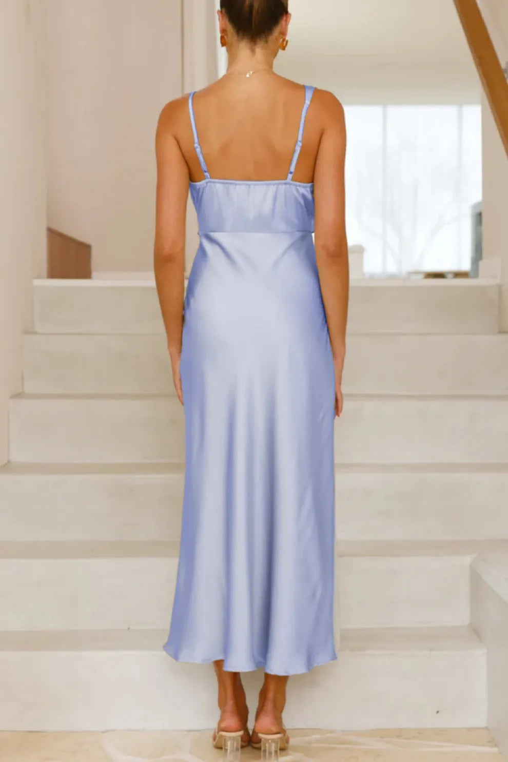 Satin Cowl-Neck Cami Dress