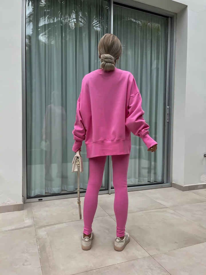 Casual Skinny Pants Loose Sweatshirt Set