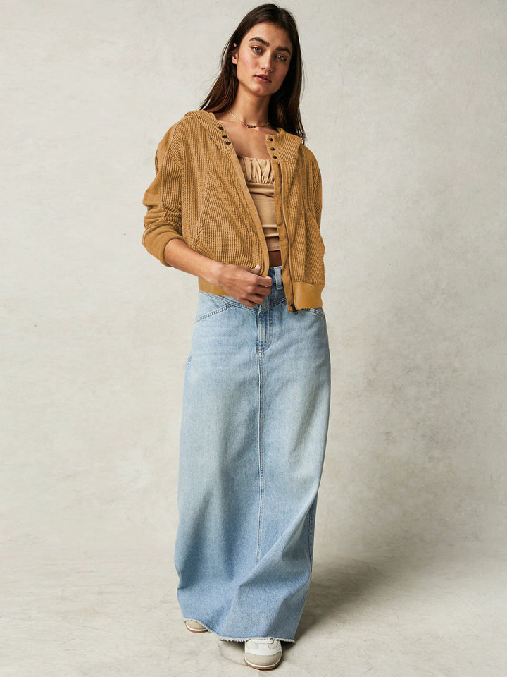 Patchwork Zipper Hoodie