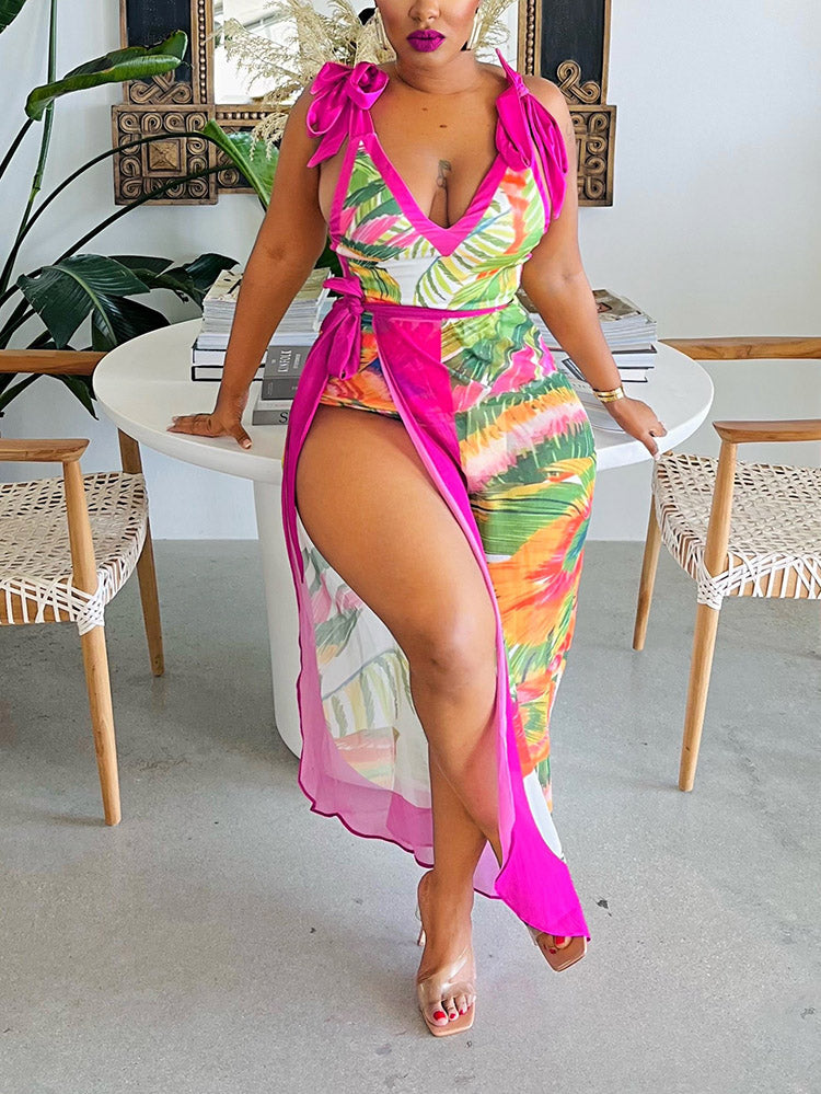 Tropics Swimsuit Set Rose / S