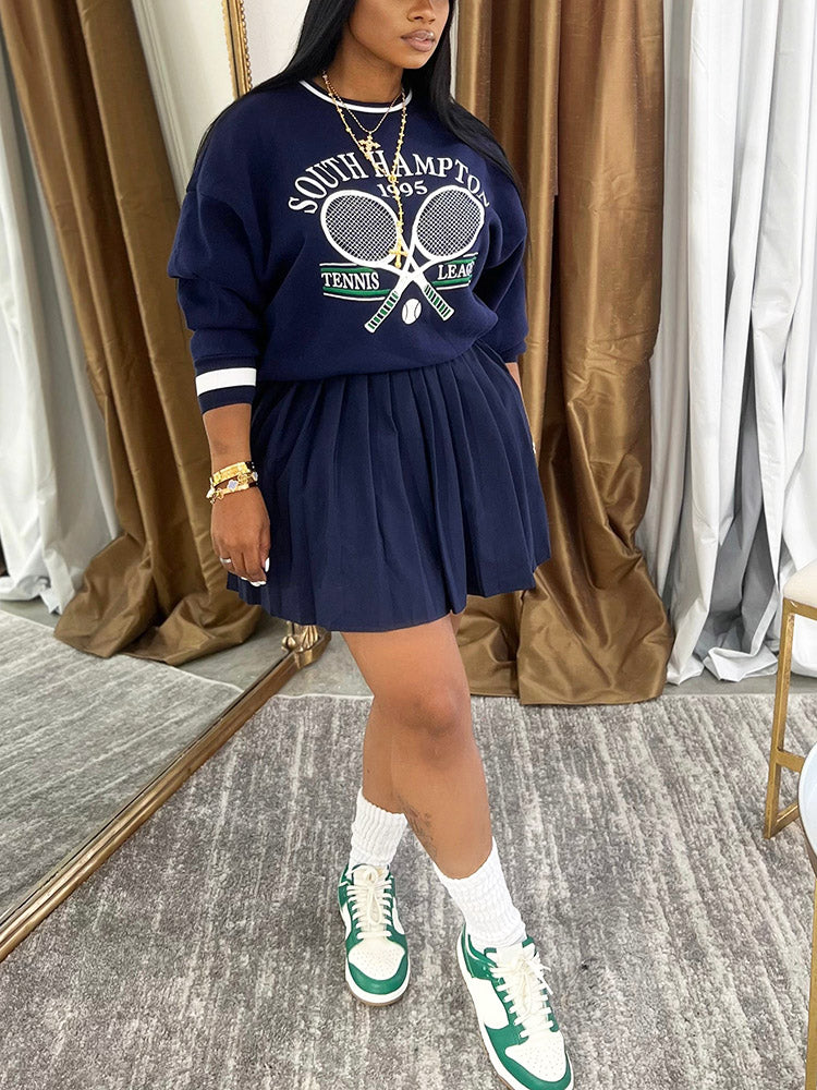 Tennis Club Pleated Skirt Set Navy / S