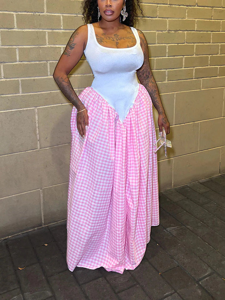 Gingham Patchwork Dress