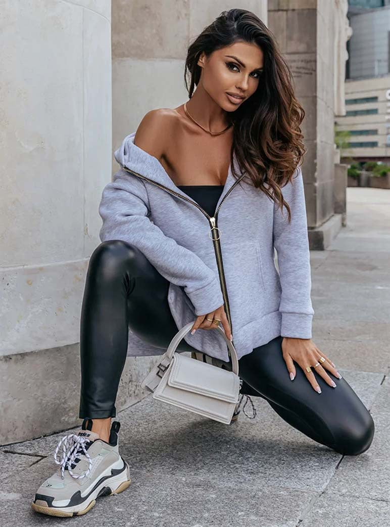 Cardigan Hooded Loose Fleece Sweatshirt