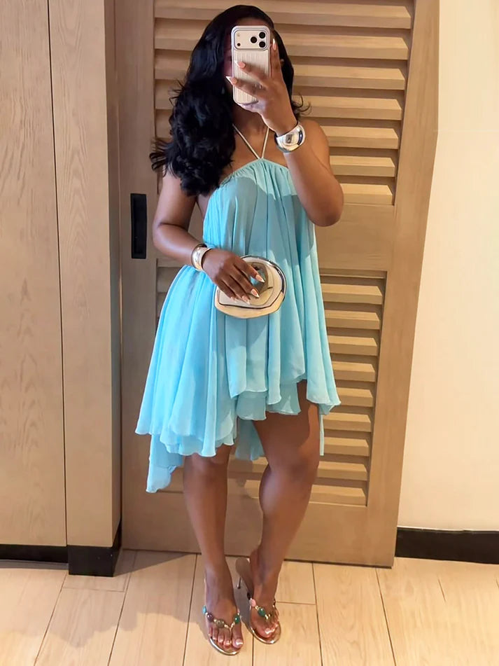 Halter Flowy Mini Dress