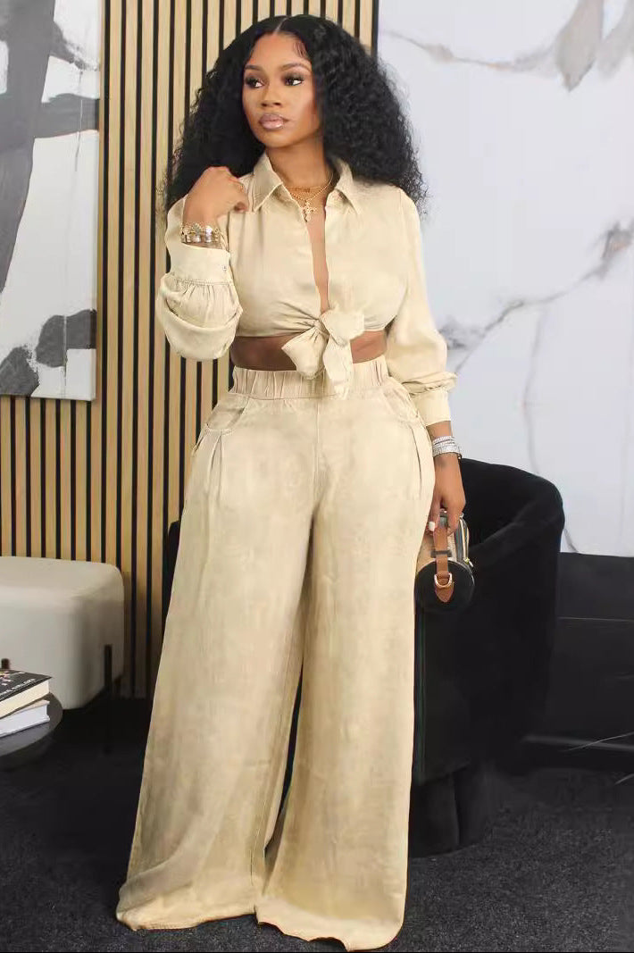 Loose-Fitting Casual Shirt And Trouser Set