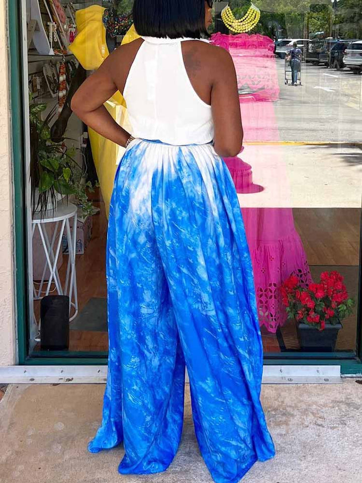 Sleeveless Ombre Jumpsuit Red / S