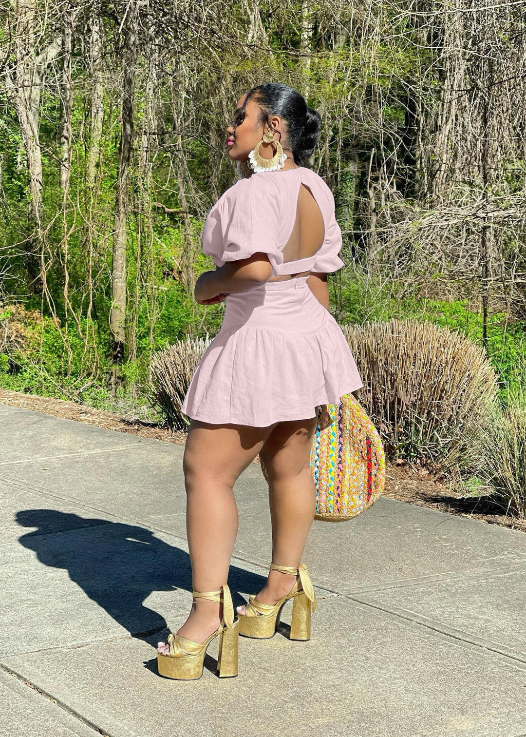 Stylish Backless Dress Pants Two Piece Set